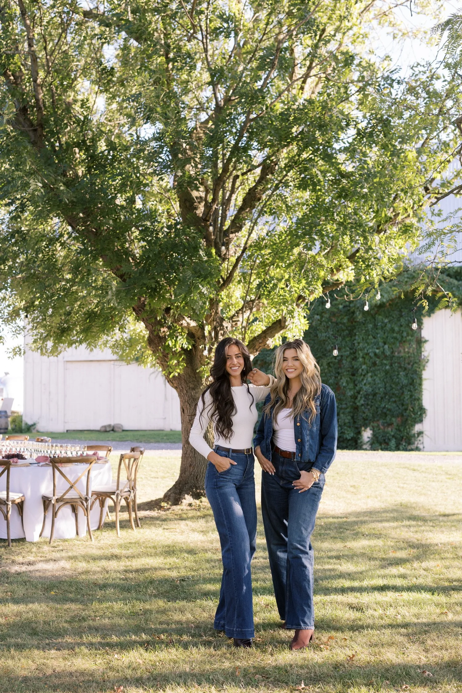 Carly and Hayley, founders of Halo House and Sorella 1881, on the estate grounds